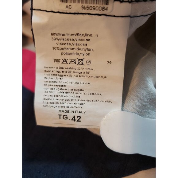 Sandro Ferrone Womens Sleeveless Striped Linen Blend Dress TG.42 size 6 Italy - Picture 5 of 12